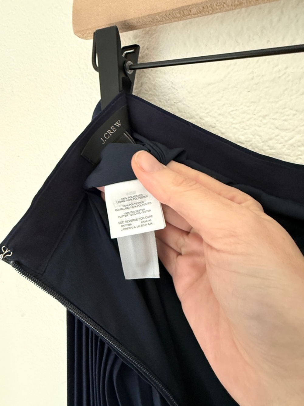 J. Crew Navy Pleated Midi Skirt - Picture 5 of 7
